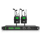 XTUGA RW2090 Professional Stage Wireless 2 Channel In Ear Monitoring System 2 in 1(EU Plug) - British D'sire