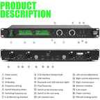XTUGA RW2090 Professional Stage Wireless 2 Channel In Ear Monitoring System 2 in 1(UK Plug) - British D'sire