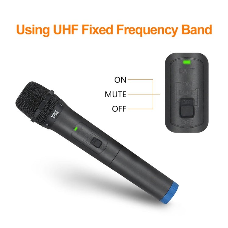 XTUGA S400 Professional 4 - Channel UHF Wireless Microphone System with 4 Handheld Microphone(EU Plug) - British D'sire