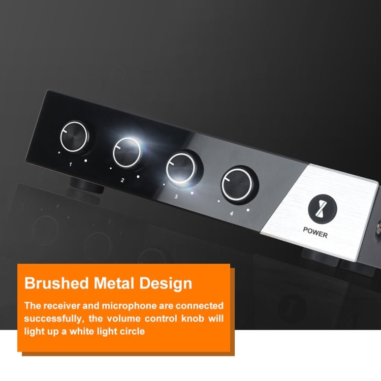 XTUGA S400 Professional 4 - Channel UHF Wireless Microphone System with 4 Handheld Microphone(US Plug) - British D'sire