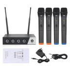 XTUGA S400 Professional 4 - Channel UHF Wireless Microphone System with 4 Handheld Microphone(US Plug) - British D'sire