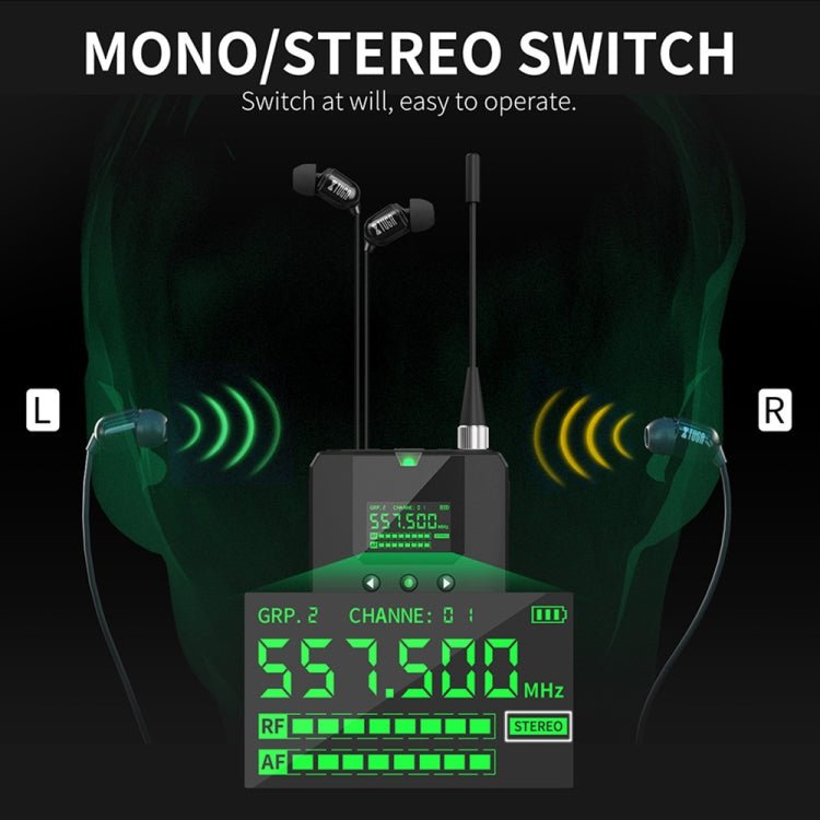 XTUGA SEM100 Professional Wireless In Ear Monitor System 1 BodyPacks(EU Plug) - British D'sire