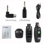 XTUGA U - 95 Wireless XLR Transmitter and Receiver UHF Wireless Guitar Transmitter Receiver With Condenser Mic - British D'sire