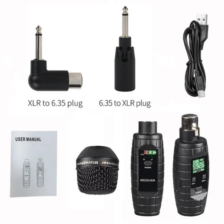 XTUGA U - 95 Wireless XLR Transmitter and Receiver UHF Wireless Guitar Transmitter Receiver With Condenser Mic - British D'sire