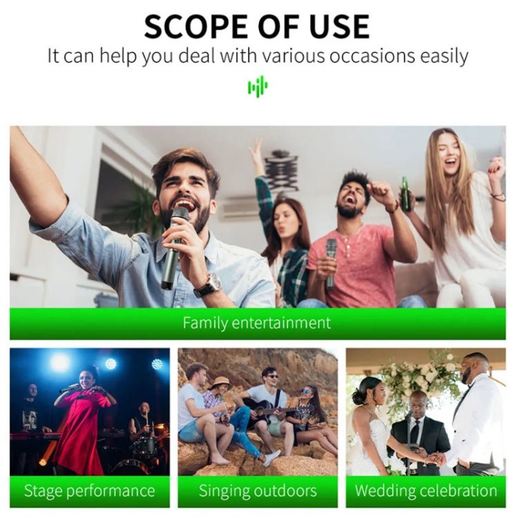 XTUGA U - F4600 Professional 4 - Channel UHF Wireless Microphone System with 4 Handheld Microphone(UK Plug) - British D'sire