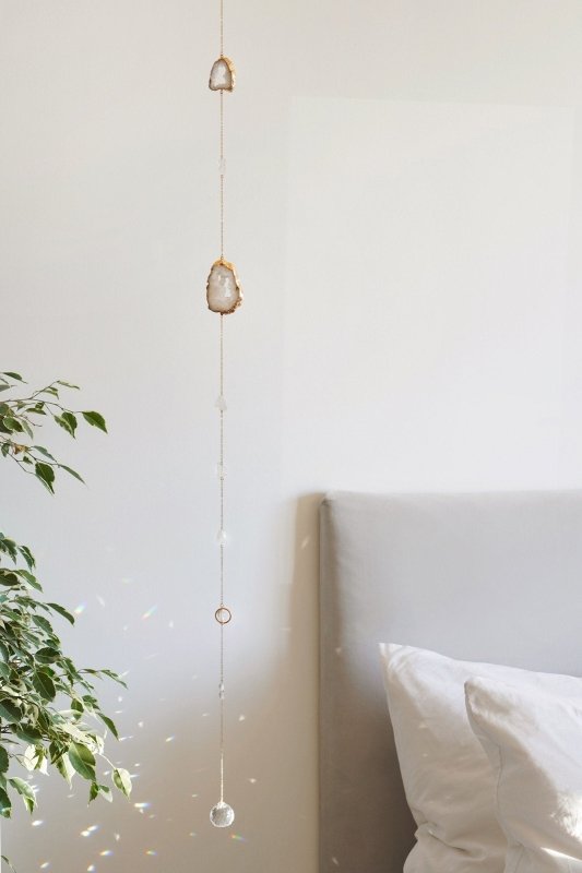 XXL Raw Quartz Crystal Window Suncatcher (120cm) - Suncatchers - British D'sire Main image