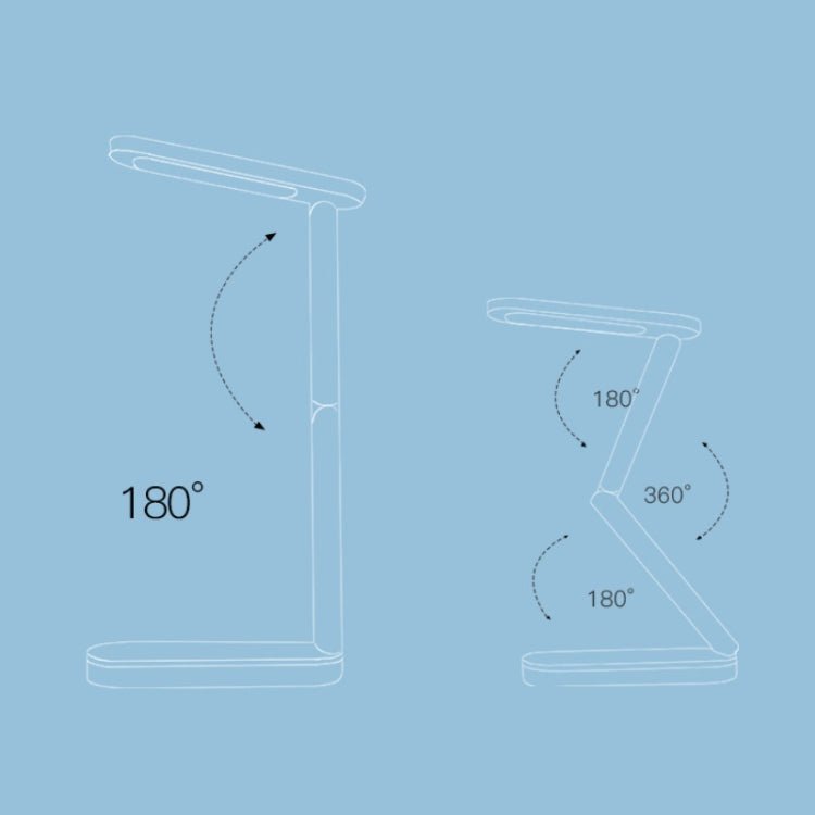 YAGE T125 LED Desk Lamp USB Foldable Reading Eye Light, Colour: Porcelain White - British D'sire
