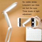 YAGE T125 LED Desk Lamp USB Foldable Reading Eye Light, Colour: Porcelain White - British D'sire