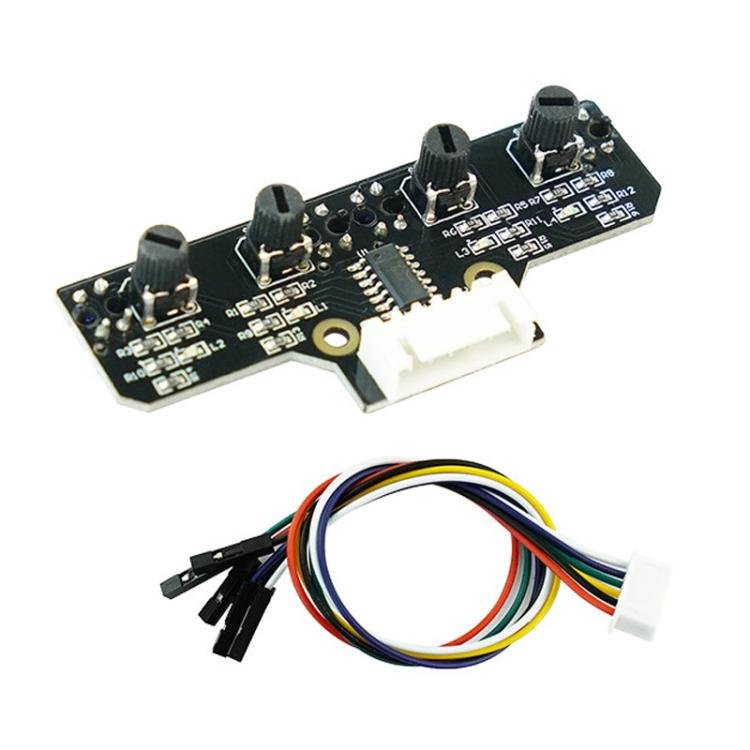Yahboom 4 Channel Infrared Tracking Sensor Module For Smart Car Robot, Spec: Module+DuPont Cable - British D'sire Main image