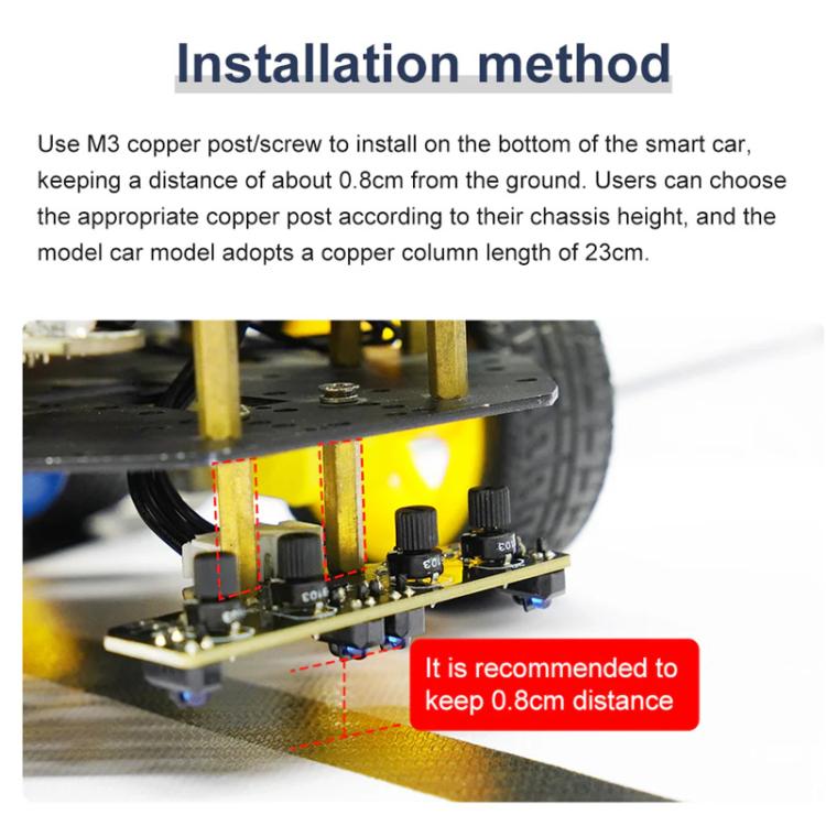 Yahboom 4 Channel Infrared Tracking Sensor Module For Smart Car Robot, Spec: Module+DuPont Cable - British D'sire