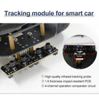 Yahboom 4 Channel Infrared Tracking Sensor Module For Smart Car Robot, Spec: With DuPont Cable+23mm Copper Column - British D'sire