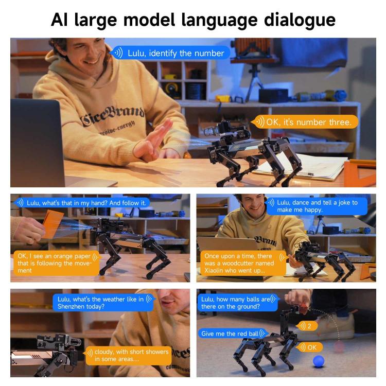 YAHBOOM DOGZILLA - Lite AI - Powered Bionic Robotic Dog 15 - DOF Desktop Companion With Robotic Arm, Raspberry Pi Controlled, Multimodal AI & Visual Interaction - British D'sire