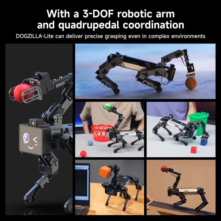 YAHBOOM DOGZILLA-Lite AI-Powered Bionic Robotic Dog 15-DOF Desktop Companion With Robotic Arm, Raspberry Pi Controlled, Multimodal AI & Visual Interaction Secondary image