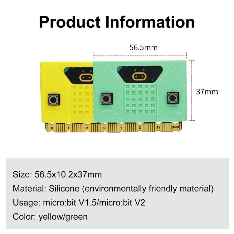 Yahboom For Micro:bit V1.5/ V2 Board Silicone Case Protective Shell(Yellow) - British D'sire