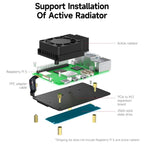 Yahboom PCIe To M.2 Adapter Expansion Board For Raspberry Pi 5 NVMe Expansion Board, Spec: Board + 256G SSD - British D'sire