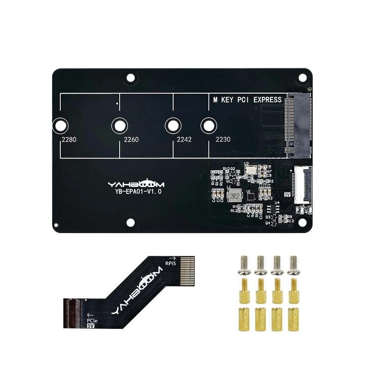 Yahboom PCIe To M.2 Adapter Expansion Board For Raspberry Pi 5 NVMe Expansion Board, Spec: Separate Board - British D'sire
