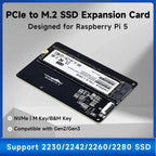 Yahboom PCIe To M.2 Adapter Expansion Board For Raspberry Pi 5 NVMe Expansion Board, Spec: Separate Board - British D'sire