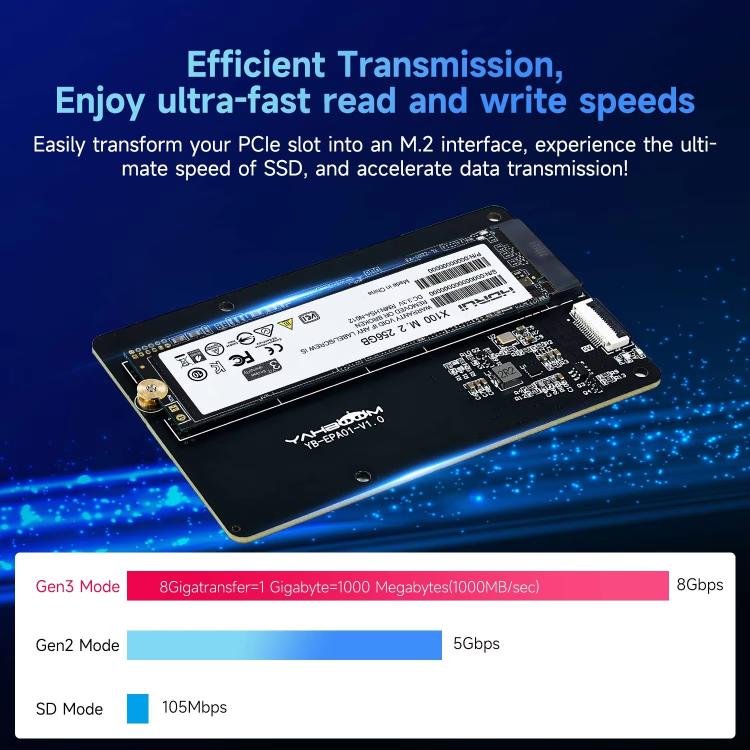 Yahboom PCIe To M.2 Adapter Expansion Board For Raspberry Pi 5 NVMe Expansion Board, Spec: Separate Board - British D'sire