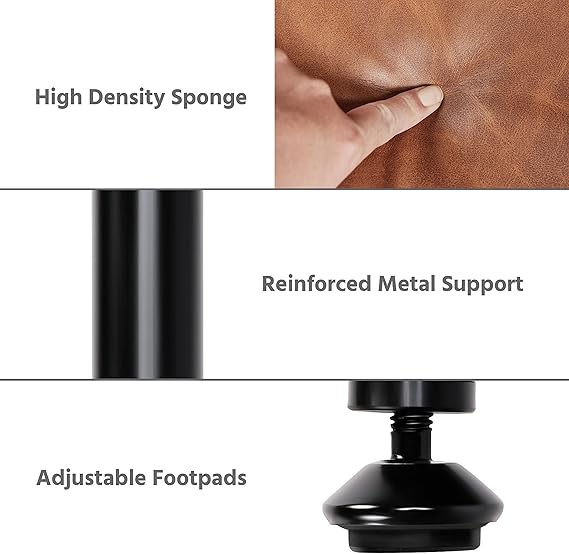 Yaheetech Set of 2 PU Leather Dining Chairs Modern Tufted Accent Chairs with Backrest/Armrest for Kitchen/Living Room/Counter/Lounge, Brown - Dining Chairs - British D'sire