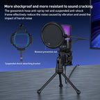 Yanmai SF - 777R RGB Light Desktop Noise Reduction Microphone with Anti - spray Net - British D'sire