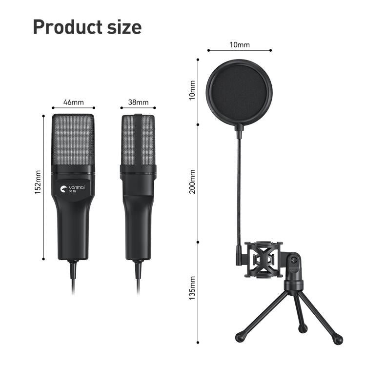 Yanmai SF - 777R RGB Light Desktop Noise Reduction Microphone with Anti - spray Net - British D'sire