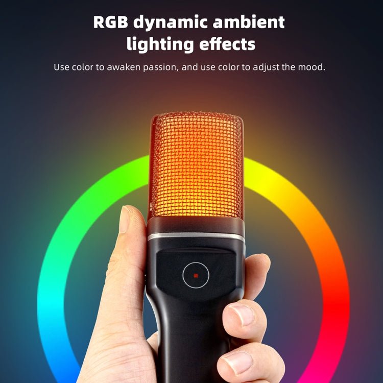 Yanmai SF - 777W 2.4G Wireless Gaming Desktop Microphone with RGB Light & Blowout Net - British D'sire