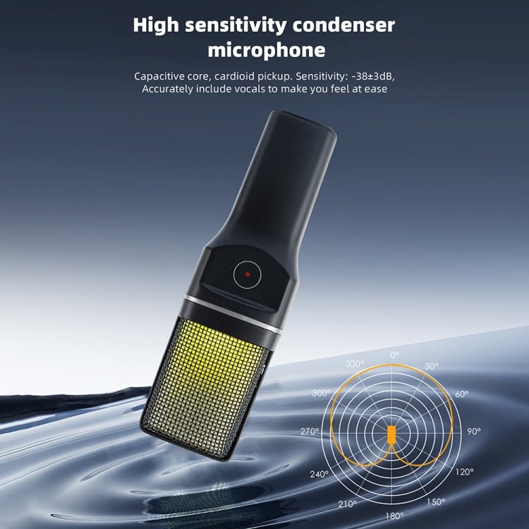 Yanmai SF - 777W 2.4G Wireless Gaming Desktop Microphone with RGB Light & Blowout Net - British D'sire