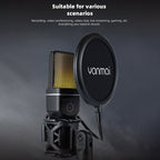 Yanmai SF - 777W 2.4G Wireless Gaming Desktop Microphone with RGB Light & Blowout Net - British D'sire