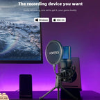 Yanmai SF - 777W 2.4G Wireless Gaming Desktop Microphone with RGB Light & Blowout Net - British D'sire