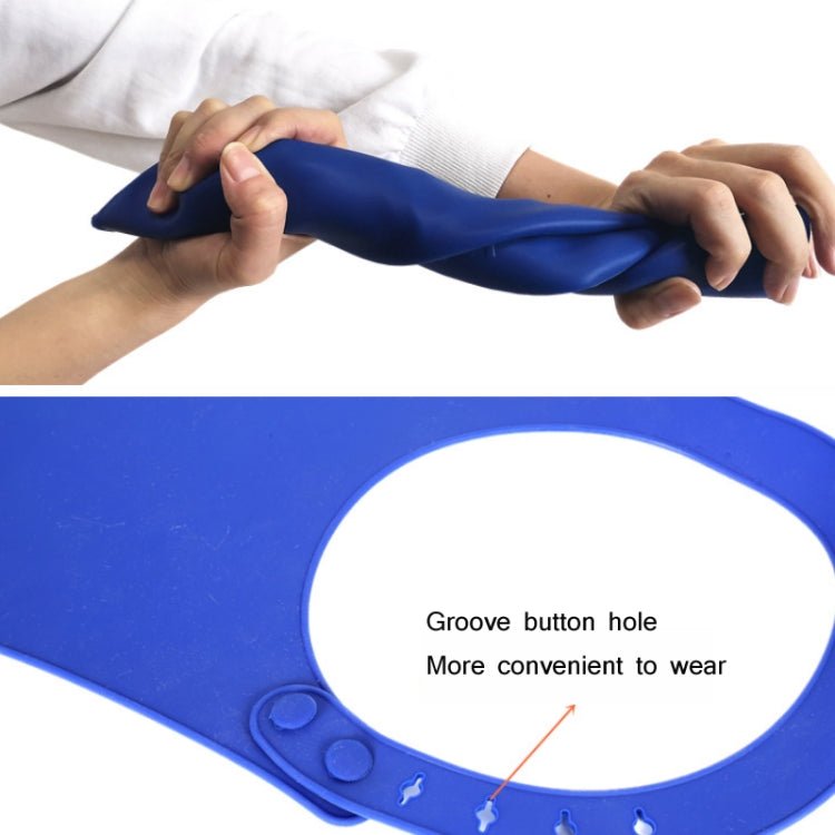 Yanxiang Elderly Eat Silicone Waterproof Bib Adult Widened Disposable Saliva Pocket(Blue) - British D'sire