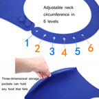 Yanxiang Elderly Eat Silicone Waterproof Bib Adult Widened Disposable Saliva Pocket(Blue) - British D'sire