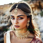 Yean Gold Boho Head Chain – Rhinestone Festival Headband - Hair Jewellery - British D'sire
