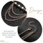 Yean Gold Boho Head Chain – Rhinestone Festival Headband - Hair Jewellery - British D'sire