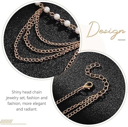 Yean Gold Boho Head Chain – Rhinestone Festival Headband - Hair Jewellery - British D'sire