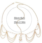 Yean Gold Boho Head Chain – Rhinestone Festival Headband - Hair Jewellery - British D'sire