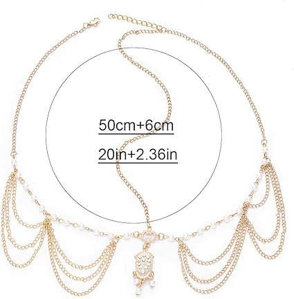 Yean Gold Boho Head Chain – Rhinestone Festival Headband - Hair Jewellery - British D'sire