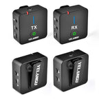 YELANGU MX5S 2.4G Live Broadcast Interview Wireless Recording Camera Microphone, 1 Receiver to 2 Transmitter(Black) - British D'sire