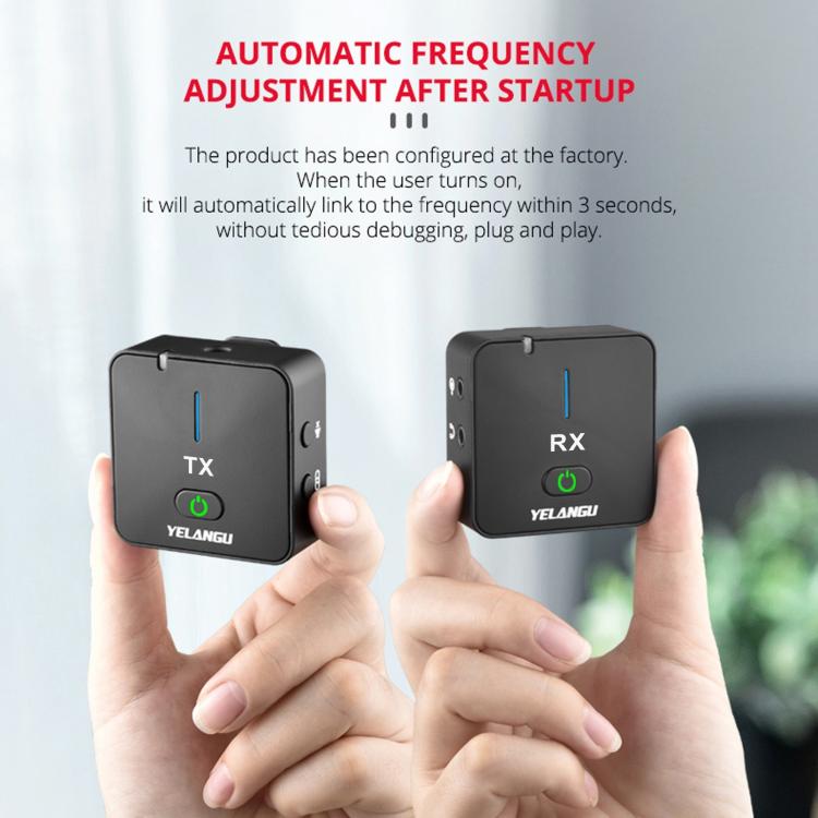 YELANGU MX5S 2.4G Live Broadcast Interview Wireless Recording Camera Microphone, 1 Receiver to 2 Transmitter(Black) - British D'sire
