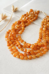 Yellow Jade Crystal Waterfall Necklace in Gold - Necklaces - British D'sire