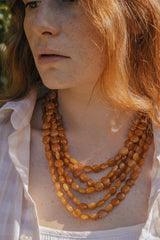 Yellow Jade Crystal Waterfall Necklace in Gold - Necklaces - British D'sire