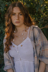 Yellow Jade with Howlite and Quartz Heart Necklace in Silver - Necklaces - British D'sire