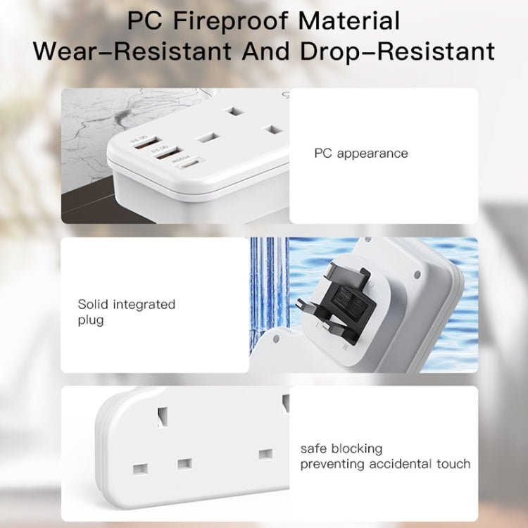 Yesido MC - 15 PD+QC 3.0 3250W Home High Power Fast Charging Socket, Plug Type:UK Plug(White) - British D'sire