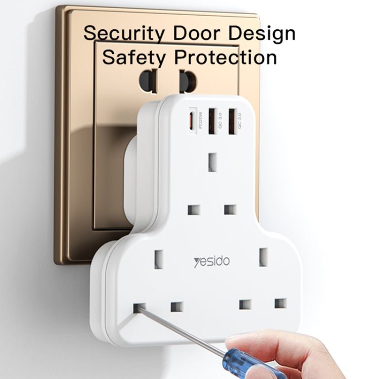 Yesido MC - 15 PD+QC 3.0 3250W Home High Power Fast Charging Socket, Plug Type:UK Plug(White) - British D'sire