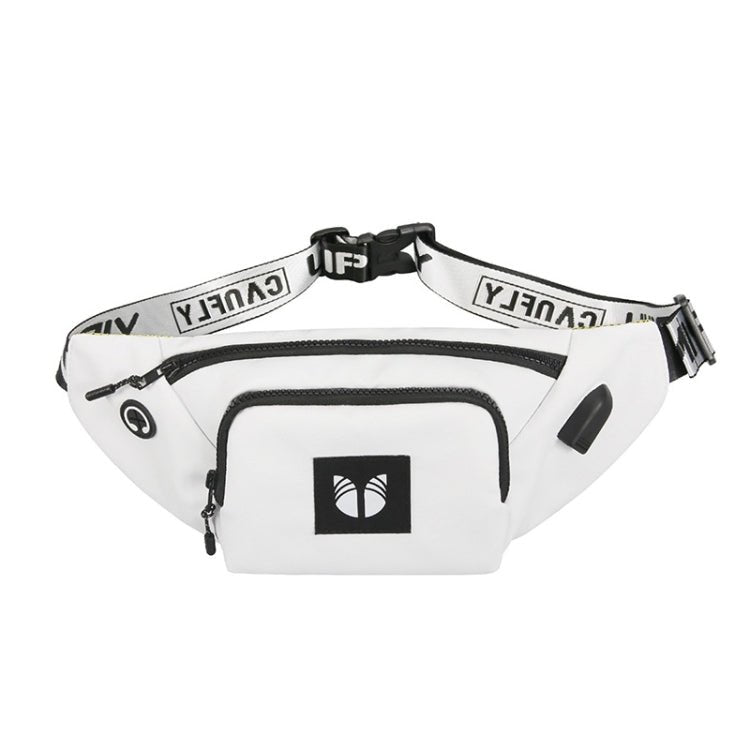 YIPINU YPU - DS Fashion Chest Bag Messenger Bag Waist Bag Waterproof Sports Mobile Phone Bag with External USB Port( White) - British D'sire