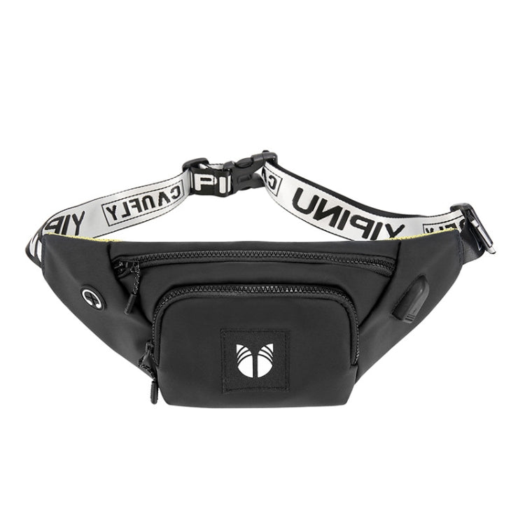 YIPINU YPU - DS Fashion Chest Bag Messenger Bag Waist Bag Waterproof Sports Mobile Phone Bag with External USB Port(Black) - British D'sire Main image