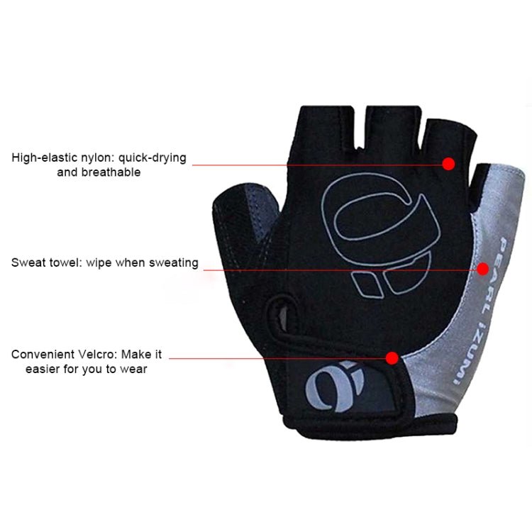 YIZIMI Anti-shock Half-finger Gloves Cycling Silicone Short Finger Gloves, Size: S(Black Red) - British D'sire
