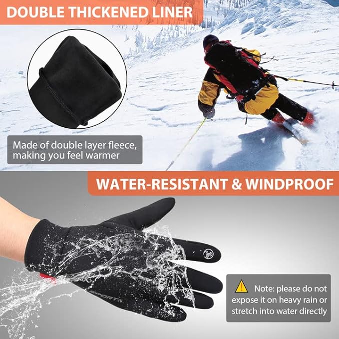 Winter Gloves Tactile Running Gloves Yobenki Warm Winter Gloves