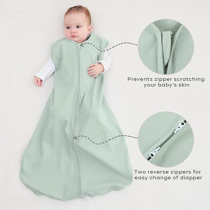 Yoofoss Baby Sleeping Bag 6-12 Months 2 pack 100% Cotton 0.5 TOG Toddler Sleep Sack Wearable Blanket Animal Pattern Secondary image