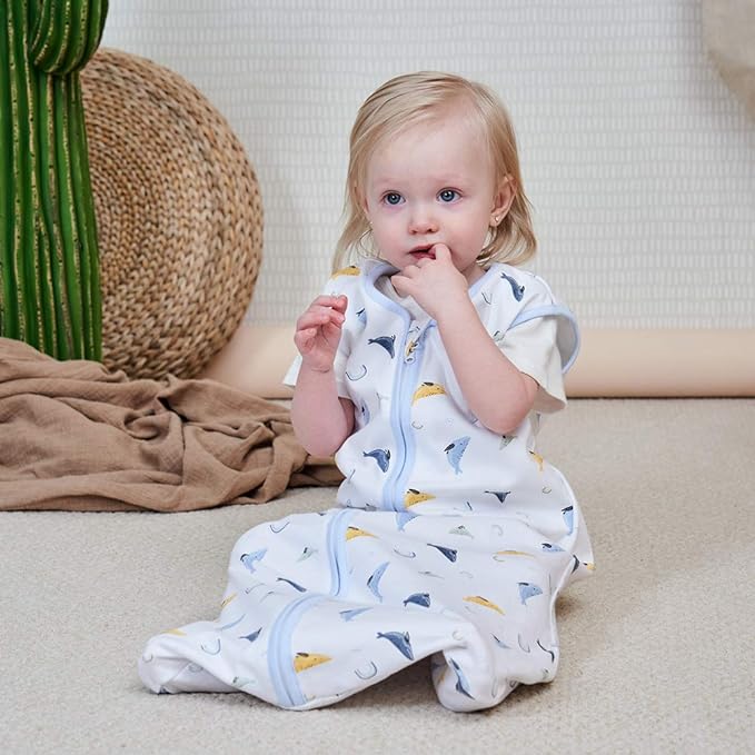 Yoofoss Baby Sleeping Bag 6 - 12 Months 2 pack 100% Cotton 0.5 TOG Toddler Sleep Sack Wearable Blanket Animal Pattern with Height 58 - 101cm for Infant Toddler - British D'sire