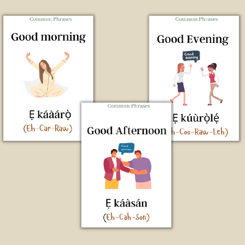 Yoruba Flashcards To Learn Vocabulary - Food, Verbs, Profession, Common Phrases,Things in The House, Alphabets and Numbers (NEW EDITION - LAMINATED) - Yoruba Study Material - British D'sire